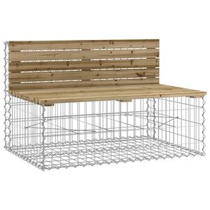 vidaXL Bancă grădină, design gabion, 103x70x65 cm, lemn pin impregnat