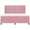 vidaXL Pat cu arcuri cu saltea cu headboard Roz 200 x 180 cm Poliester
