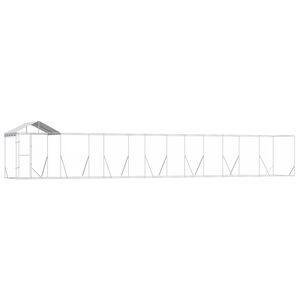 vidaXL Padoc exterior cu acoperiș argintiu 14x2x2,5 m oțel galvanizat