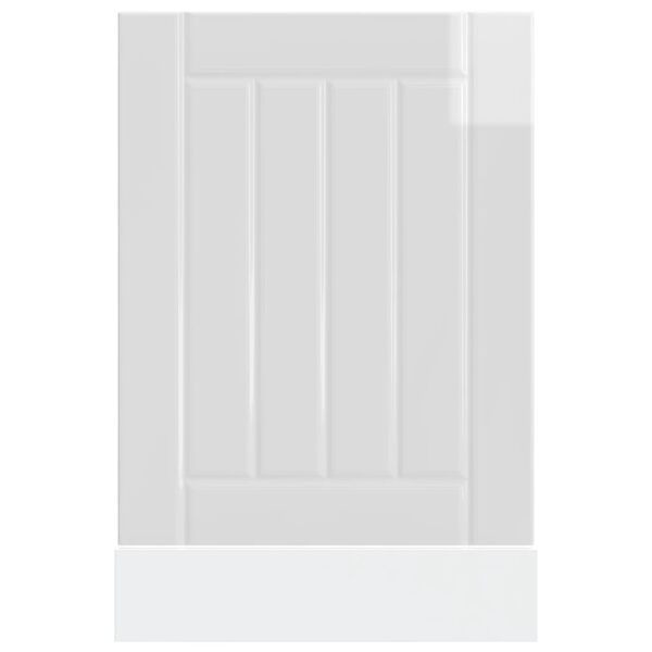 vidaXL Panou pentru mașină spălat vase Lucca Lemn prelucrat alb lucios