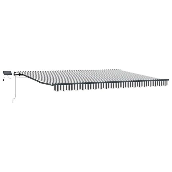 vidaXL Copertină retractabilă manual cu LED, antracit/alb, 400x300 cm