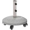 vidaXL Bază de parasol din granit cu roți pentru st&acirc;lp de 4-5 cm Gri