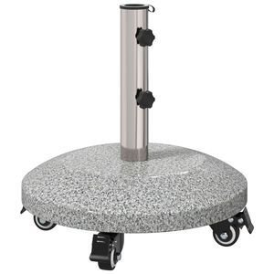 vidaXL Bază de parasol din granit cu roți pentru st&acirc;lp de 4-5 cm Gri