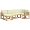 vidaXL Set de canapele de exterior 6 buc. Alb și crem Poliester