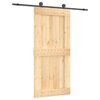vidaXL Ușă glisantă Natural și Negru 95 x 210 cm Lemn de Pin Solid