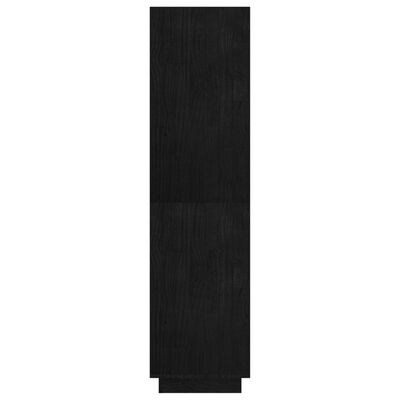 vidaXL Bibliotecă/Separator cameră, negru 80x35x135 cm, lemn masiv pin