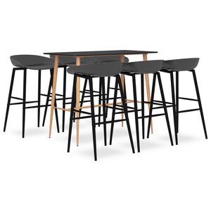 vidaXL Set mobilier de bar, 7 piese, negru și gri