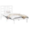 vidaXL Cadru de pat single, alb, 90x190 cm, lemn masiv