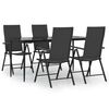 vidaXL Set mobilier de grădină, 5 piese, negru, poliratan