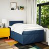 vidaXL Pat box spring cu saltea, albastru, 120x190 cm, material textil