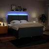 vidaXL Pat box spring cu saltea, albastru, 200x200 cm, textil