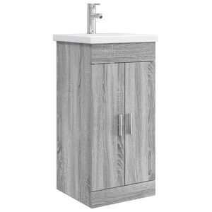 vidaXL Mobilă de baie cu chiuvetă Sonoma gri 42 x 40 x 84,5 cm
