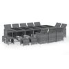 vidaXL Set mobilier de grădină cu perne, 15 piese, gri, poliratan