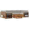 vidaXL Set de canapele de exterior 7 pcs Natural și gri deschis