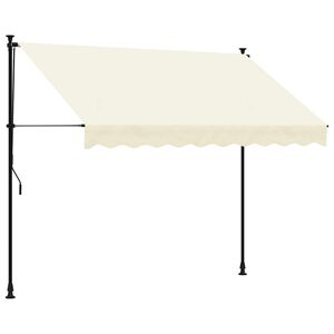 vidaXL Copertină retractabilă, crem, 250x150 cm, țesătură și oțel