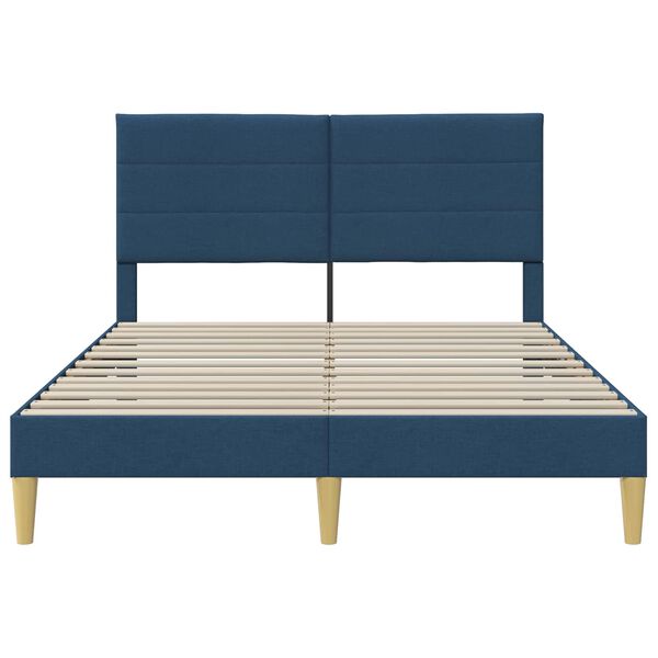 vidaXL Cadru de pat cu headboard albastru 160 x 200 cm țesătură