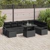 vidaXL Set de canapele pentru grădină cu pernă 9 pcs Negru