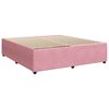 vidaXL Pat box spring cu saltea, roz, 200x200 cm, catifea