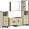 vidaXL Set de mobilier de baie din 4 piese din lemn de stejar Sonoma