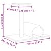 vidaXL St&acirc;lp zg&acirc;riere de pisici cu tunel, gri deschis, 60x34,5x50 cm