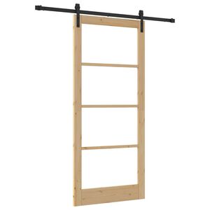 vidaXL Ușă glisantă ORKDAL Natural și Negru 93 x 211 cm