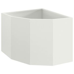 vidaXL Ghiveci de colț Alb 45 x 45 x 35 cm Oțel