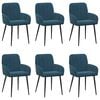 vidaXL Scaune de dining 6 buc. Catifea albastru 57 x 50 x 85 cm