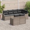 vidaXL Set de canapele pentru grădină cu pernă 7 pcs Gri Rattan poli