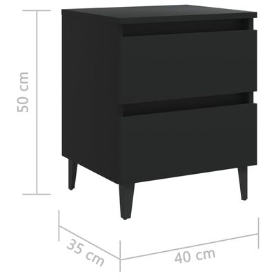 vidaXL Noptieră, negru, 40x35x50 cm, PAL
