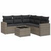 vidaXL Set mobilier grădină cu perne, 6 piese, gri, poliratan