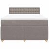 vidaXL Pat box spring cu saltea, gri taupe, 160x200 cm material textil