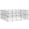 vidaXL Cușcă animale de companie cu ușă 36 panouri negru 35x35 cm oțel