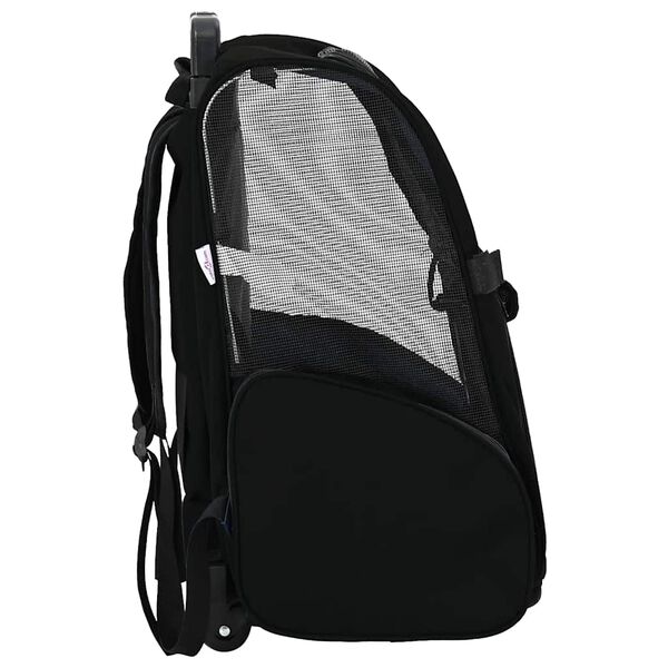 vidaXL Cărucior pentru animale de companie, design 3 în 1, negru, 48x32x(57-106) cm, material Oxford