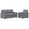 vidaXL Set de canapea 2 buc. Gri deschis Poliester