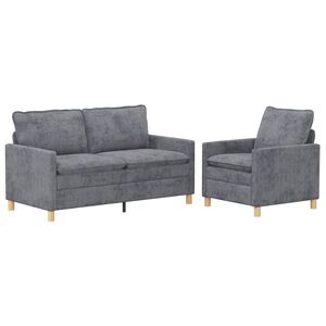 vidaXL Set de canapea 2 buc. Gri deschis Poliester