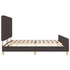 vidaXL Cadru de pat cu headboard Maro &icirc;nchis 200 x 200 cm țesătură