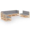 vidaXL Set mobilier de grădină cu perne, 8 piese, lemn masiv de pin