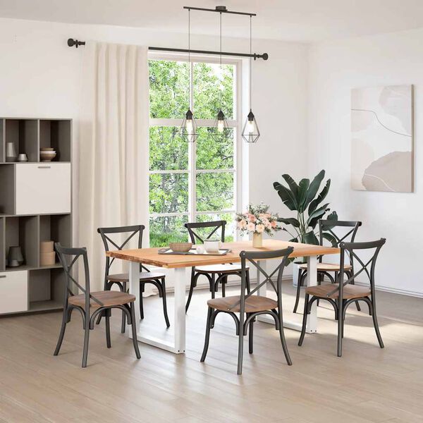 vidaXL Picioare de masă &icirc;n formă de U, 2 buc., alb, 80x(72-73) cm, oțel