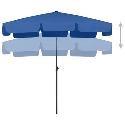vidaXL Umbrelă de plajă, albastru azuriu, 200x125 cm