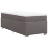 vidaXL Pat box spring cu saltea, gri, 100x200 cm, piele ecologică