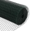 vidaXL St&acirc;lp de gard. Verde 100 x 0,4 m (plasă de 25 mm) Oțel și PVC