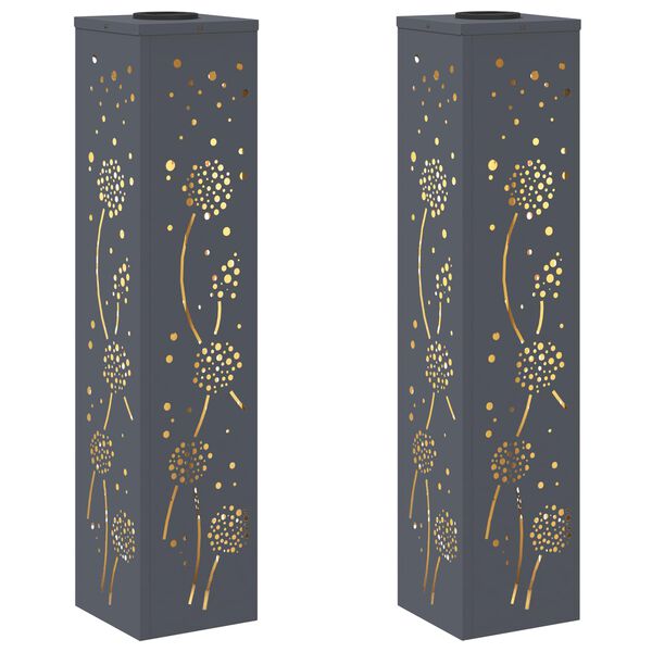 vidaXL Lumină LED Solară pentru Alei 2 pcs Antracit