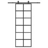 vidaXL Ușă glisantă cu set de feronerie neagră 76x205 cm Sticlă ESG