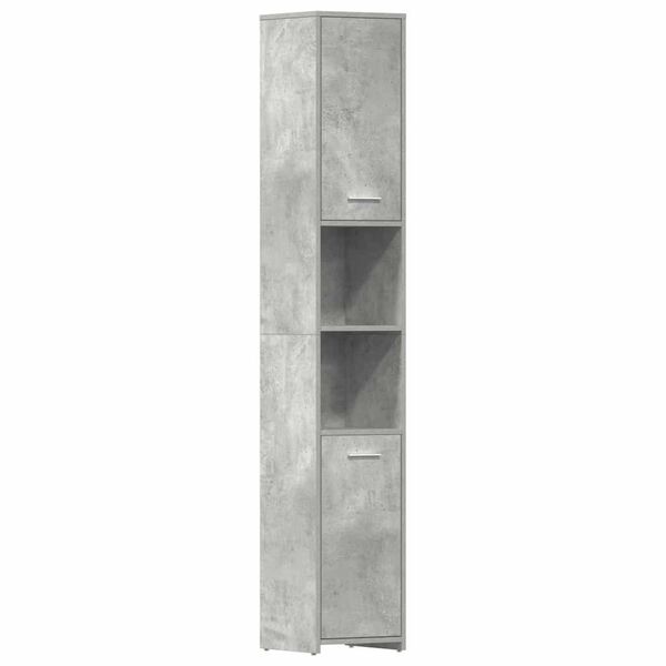 vidaXL Dulap de baie, gri beton, 30x30x183,5 cm, lemn prelucrat
