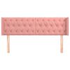 vidaXL Tăblie de pat cu aripioare roz 147x16x78/88 cm catifea