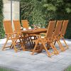 vidaXL Set mobilier de grădină, 7 piese, lemn masiv de acacia, 120-170 cm