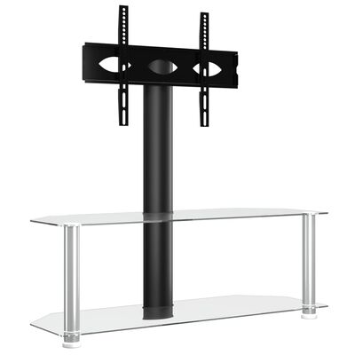vidaXL Suport TV de colț 2 niveluri pentru 32-70 inchi, negru/argintiu