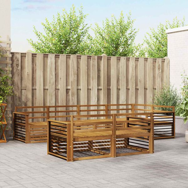 vidaXL Set de canapele de exterior 7 pcs natural Lemn Solid de Acacia