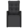 vidaXL Set mobilier de exterior cu perne, 11 piese, negru, poliratan