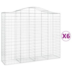 vidaXL Coșuri gabion arcuite 6 buc, 200x50x160/180 cm, fier galvanizat
